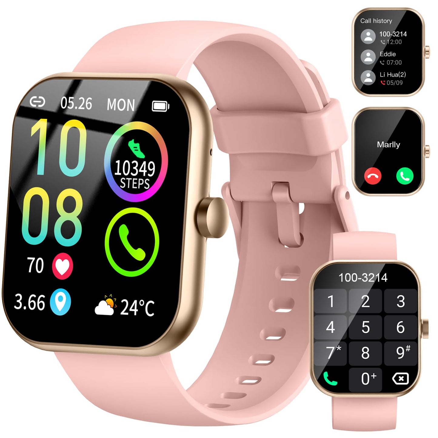 Reloj Inteligente Hombre Mujer, 2025 Nuevo Smartwatch 1.96" HD con Llamadas Bluetooth, Pulsómetro/Monitor de Sueño/Podómetro, 113+ Modos Deportivos, Impermeable IP68 Pulsera Actividad para iOS Android