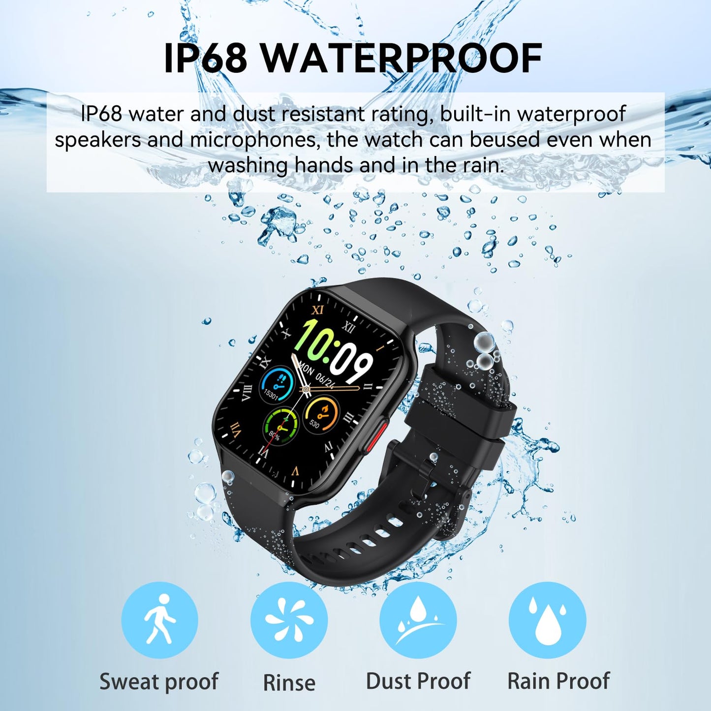 Reloj Inteligente Hombre Mujer con Llamadas Bluetooth, 1.96" HD Smartwatch Hombre con Pulsómetro/Monitor de Sueño, 113+ Deportivos Modos Fitness Tracker, IP68 Impermeable para Android iOS 2025
