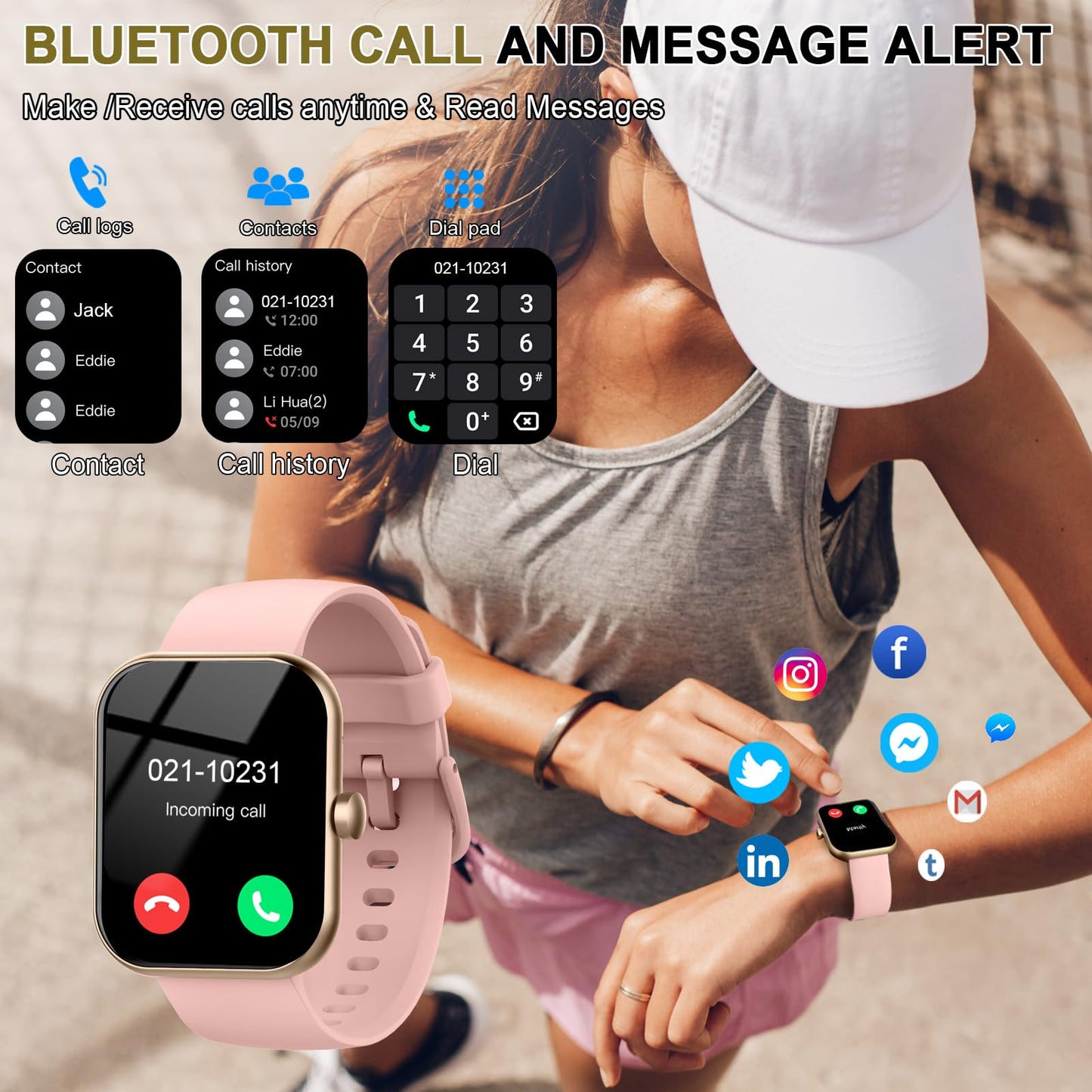 Reloj Inteligente Hombre Mujer, 2025 Nuevo Smartwatch 1.96" HD con Llamadas Bluetooth, Pulsómetro/Monitor de Sueño/Podómetro, 113+ Modos Deportivos, Impermeable IP68 Pulsera Actividad para iOS Android