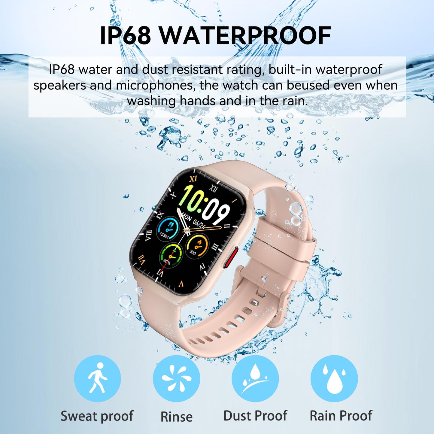 Reloj Inteligente Hombre Mujer con Llamadas Bluetooth, 1.96" HD Smartwatch Hombre con Pulsómetro/Monitor de Sueño, 113+ Deportivos Modos Fitness Tracker, IP68 Impermeable para Android iOS 2025