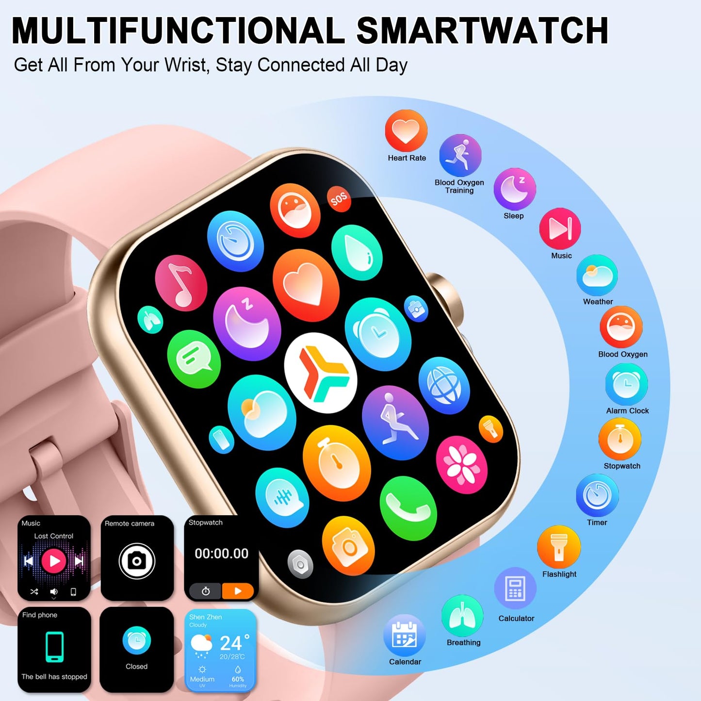Reloj Inteligente Hombre Mujer, 2025 Nuevo Smartwatch 1.96" HD con Llamadas Bluetooth, Pulsómetro/Monitor de Sueño/Podómetro, 113+ Modos Deportivos, Impermeable IP68 Pulsera Actividad para iOS Android