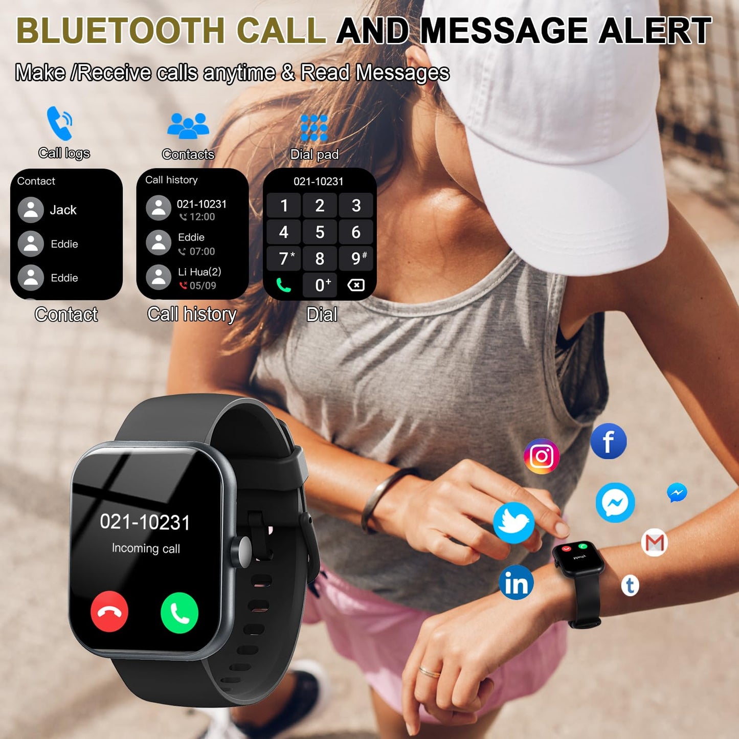 Reloj Inteligente Hombre Mujer, 2025 Nuevo Smartwatch 1.96" HD con Llamadas Bluetooth, Pulsómetro/Monitor de Sueño/Podómetro, 113+ Modos Deportivos, Impermeable IP68 Pulsera Actividad para iOS Android