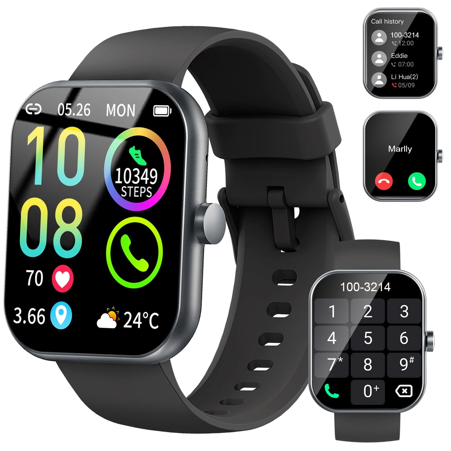 Reloj Inteligente Hombre Mujer, 2025 Nuevo Smartwatch 1.96" HD con Llamadas Bluetooth, Pulsómetro/Monitor de Sueño/Podómetro, 113+ Modos Deportivos, Impermeable IP68 Pulsera Actividad para iOS Android