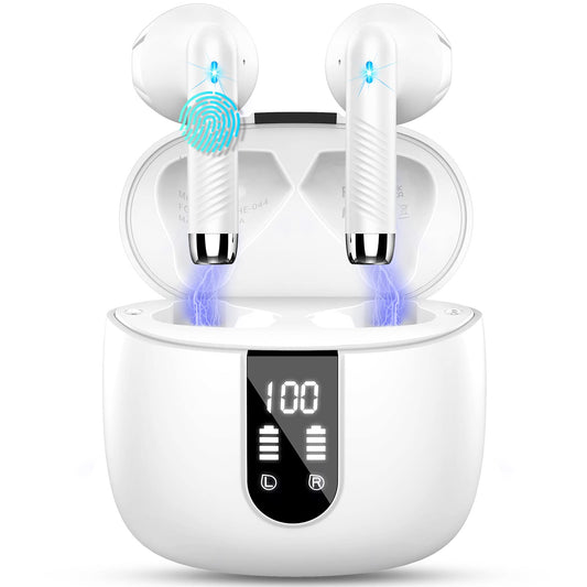Auriculares Inalámbricos Bluetooth, Auriculares Bluetooth 5.4 HiFi Estéreo, 56H Cascos Inalambricos Bluetooth con ENC Reducción de Ruido, Pantalla LED, USB-C, Control Táctil,IP7 Impermeable Audifonos