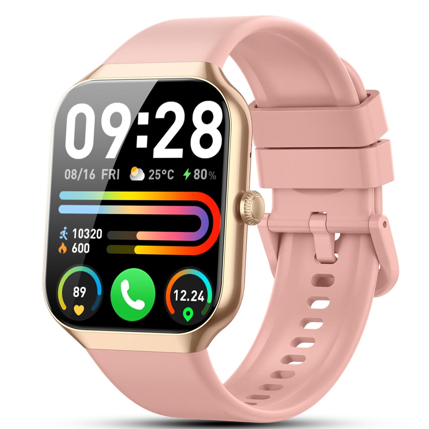 Reloj Inteligente Mujer Hombre, 2025 1.96" HD Smartwatch con Llamadas, 110+Modos Deportivo Smart Watch, Podómetro/Pulsómetro/SpO2/Monitor de Sueño, IP68 Impermeable Pulsera Actividad para Android iOS