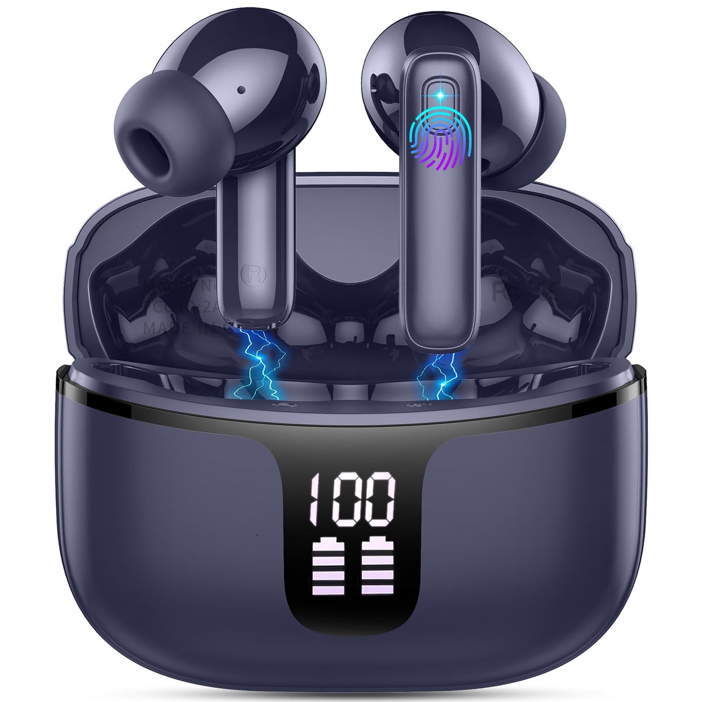 Auriculares Inalámbricos Bluetooth, Auriculares Bluetooth 5.3, Cancelación de Ruido ENC con HD Mic, 48H HiFi Estéreo Graves Cascos Inalambricos Carga Rápida USB-C, IPX7 Impermeable Cascos Inalambricos