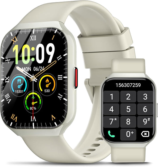 Reloj Inteligente Hombre Mujer con Llamadas Bluetooth, 1.96" HD Smartwatch Hombre con Pulsómetro/Monitor de Sueño, 113+ Deportivos Modos Fitness Tracker, IP68 Impermeable para Android iOS 2025