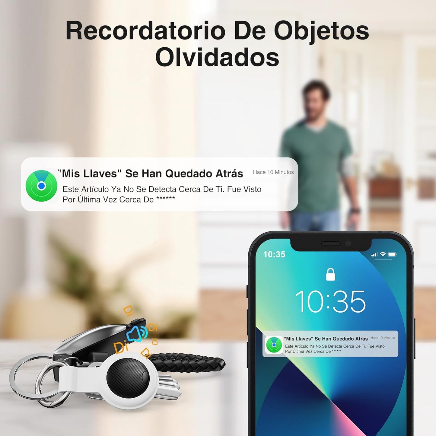 Localizador Bluetooth Negro - 2 Pack Air Tracker Tag Funciona con Apple Buscar (Sólo iOS 14.5+), Encuentra Teléfono y Llaves, Rastreador GPS Impermeable para Mochila, Mascotas, Coche, Bolso, Niños